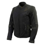 Milwaukee Leather Women's Be Cool Black Textile Motorcycle Jacket w/ CE Armor - MPL22705