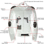 Milwaukee Leather Women's Shade Black Textile Motorcycle Jacket w/ CE Armor - MPL22706