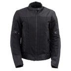 Milwaukee Leather Women's Shade Black Textile Motorcycle Jacket w/ CE Armor - MPL22706