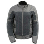 Milwaukee Leather Women's Shade Black/Grey Textile Motorcycle Jacket w/ CE Armor - MPL22707