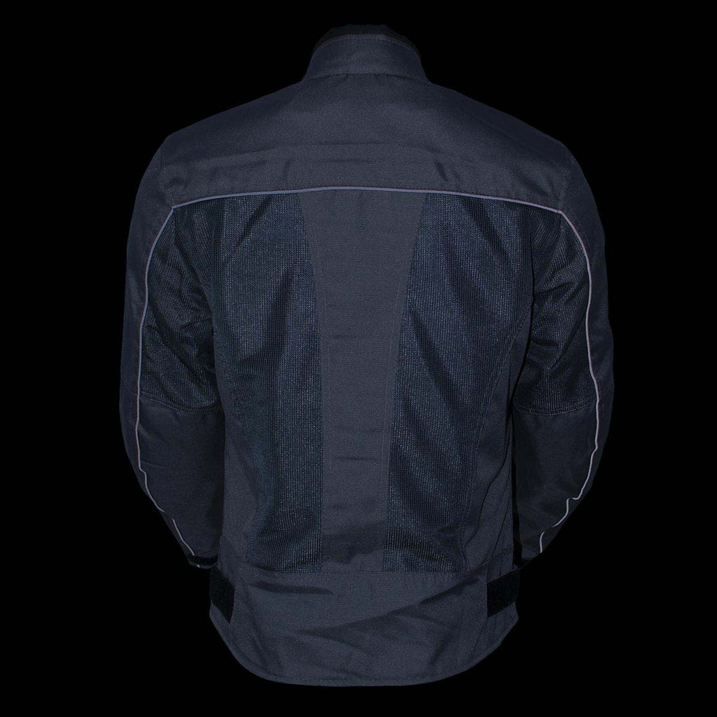 Milwaukee Leather Women's Shade Black/Grey Textile Motorcycle Jacket w/ CE Armor - MPL22707