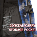 Milwaukee Leather MPM1650 Men's Plaid Flannel Biker Shirt with CE Approved Armor - Reinforced w/ Aramid Fiber