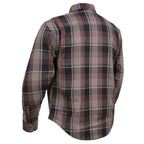 Milwaukee Leather MPM1652 Men's Plaid Flannel Biker Shirt with CE Approved Armor - Reinforced w/ Aramid Fiber