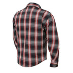 Milwaukee Leather MPM1653 Men's Plaid Flannel Biker Shirt with CE Approved Armor - Reinforced w/ Aramid Fibers