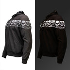 MMCC Men’s Bare Bones Hoodie - Reflective Skull Graphics Front & Back, Full Zip, 100 % Cotton - MPM1681