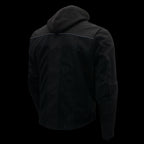 Milwaukee Leather Men's Requiem Mesh and 1300D Nylon Motorcycle Jacket with CE Armor, Removable Hoodie - MPM17018