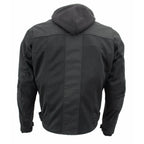 Milwaukee Leather Men's Requiem Mesh and 1300D Nylon Motorcycle Jacket with CE Armor, Removable Hoodie - MPM17018