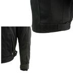 Milwaukee Leather Men's Requiem Mesh and 1300D Nylon Motorcycle Jacket with CE Armor, Removable Hoodie - MPM17018