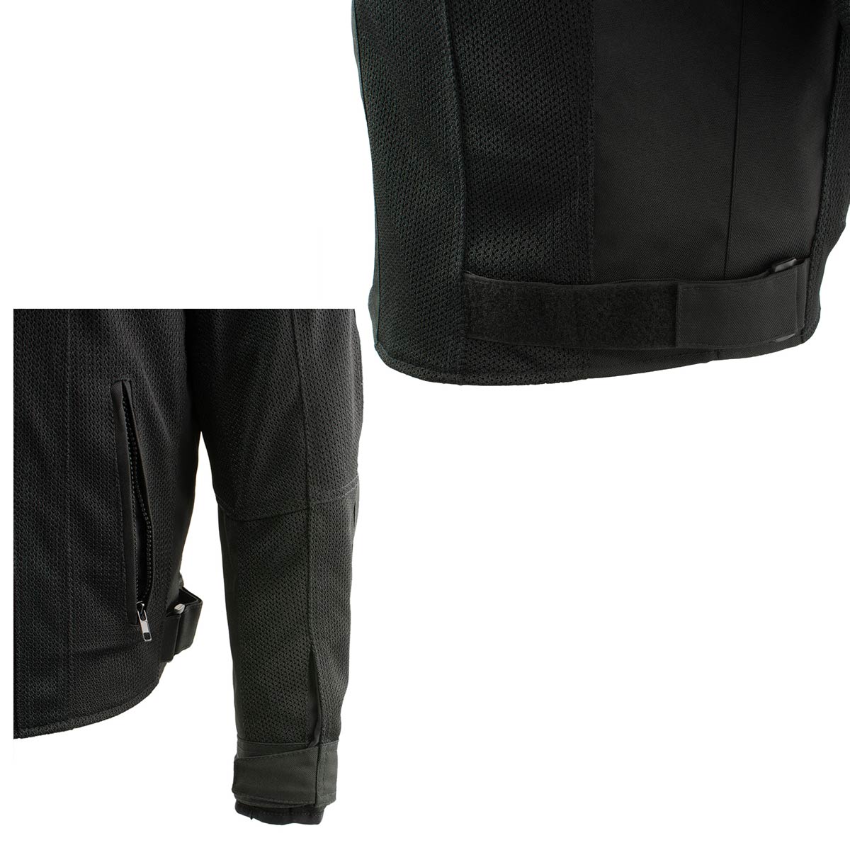 Milwaukee Leather Men's Requiem Mesh and 1300D Nylon Motorcycle Jacket with CE Armor, Removable Hoodie - MPM17018