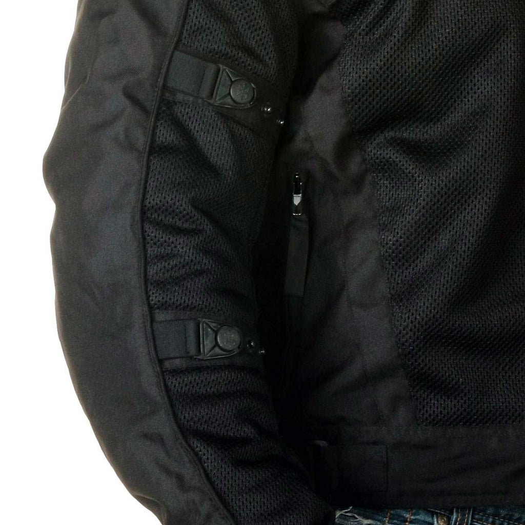 Milwaukee Leather Men's Devious Black Textile Motorcycle Jacket w/ CE Armor - MPM17025