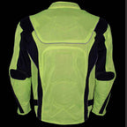 Milwaukee Leather Men's Invasion Black/Neon Textile Motorcycle Jacket w/ CE Armor - MPM17028