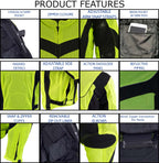 Milwaukee Leather Men's Invasion Black/Neon Textile Motorcycle Jacket w/ CE Armor - MPM17028