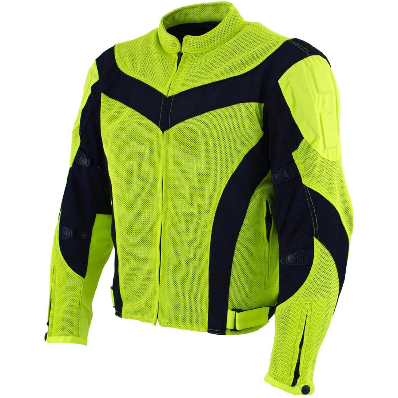 Milwaukee Leather Men's Invasion Black/Neon Textile Motorcycle