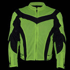 Milwaukee Leather Men's Invasion Black/Neon Textile Motorcycle Jacket w/ CE Armor - MPM17028