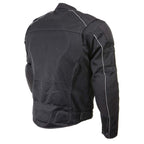 Milwaukee Leather Men's Troubled Black Textile Motorcycle Jacket w/ CE Armor - MPM17029
