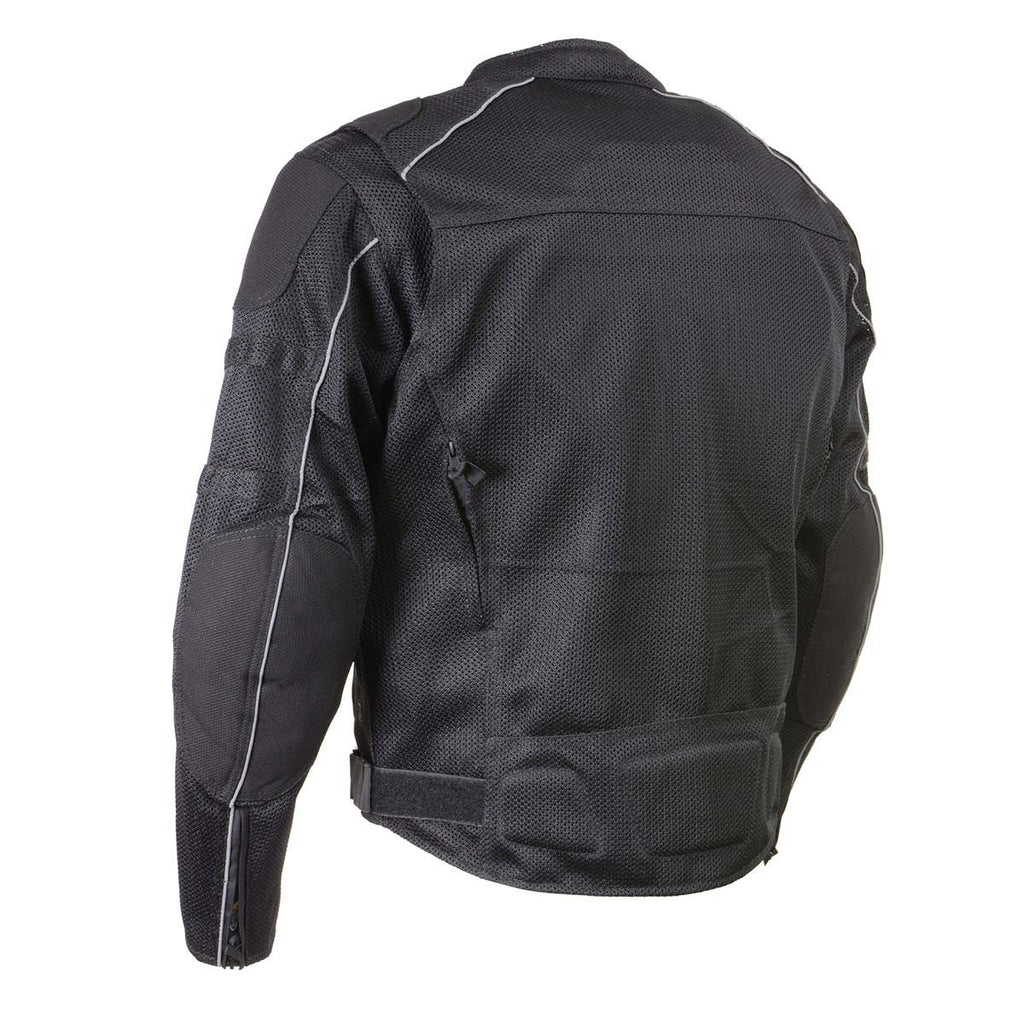 Milwaukee Leather Men's Troubled Black Textile Motorcycle Jacket w/ CE Armor - MPM17029