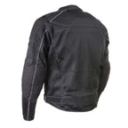 Milwaukee Leather Men's Troubled Black Textile Motorcycle Jacket w/ CE Armor - MPM17029