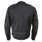 Milwaukee Leather Men's Troubled Black Textile Motorcycle Jacket w/ CE Armor - MPM17029