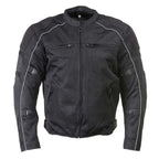 Milwaukee Leather Men's Troubled Black Textile Motorcycle Jacket w/ CE Armor - MPM17029