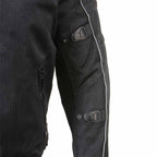 Milwaukee Leather Men's Troubled Black Textile Motorcycle Jacket w/ CE Armor - MPM17029