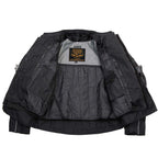 Milwaukee Leather Men's Troubled Black Textile Motorcycle Jacket w/ CE Armor - MPM17029