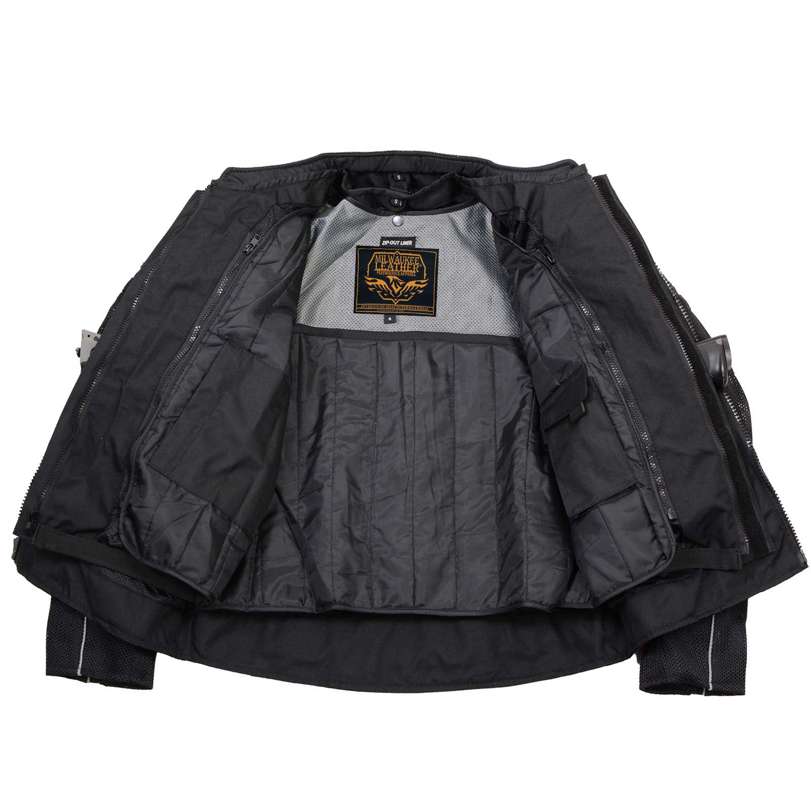 Milwaukee Leather Men's Troubled Black Textile Motorcycle Jacket w/ CE Armor - MPM17029
