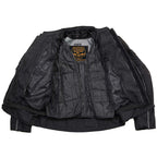 Milwaukee Leather Men's Troubled Black Textile Motorcycle Jacket w/ CE Armor - MPM17029