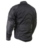 Milwaukee Leather Men's Shadow Black Textile Motorcycle Jacket w/ CE Armor - MPM17030