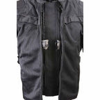 Milwaukee Leather Men's Shadow Black Textile Motorcycle Jacket w/ CE Armor - MPM17030