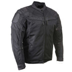 Milwaukee Leather Men's Shadow Black Textile Motorcycle Jacket w/ CE Armor - MPM17030