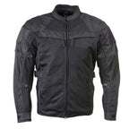 Milwaukee Leather Men's Shadow Black Textile Motorcycle Jacket w/ CE Armor - MPM17030