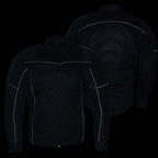 Milwaukee Leather Men's Shadow Black Textile Motorcycle Jacket w/ CE Armor - MPM17030