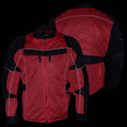 Milwaukee Leather Men's Venture Black/Red Textile Motorcycle Jacket w/ CE Armor - MPM17031