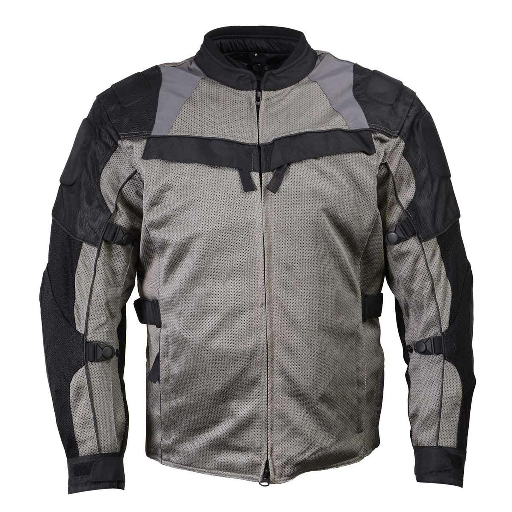 Milwaukee Leather Men's Venture Dark Grey/Black Textile Motorcycle Jacket w/ CE Armor - MPM17032
