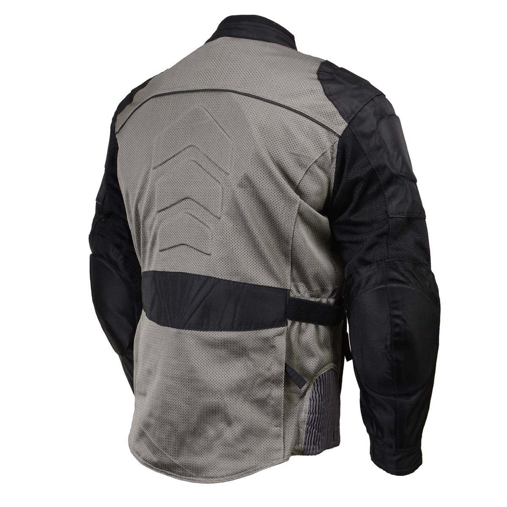 Milwaukee Leather Men's Venture Dark Grey/Black Textile Motorcycle Jacket w/ CE Armor - MPM17032