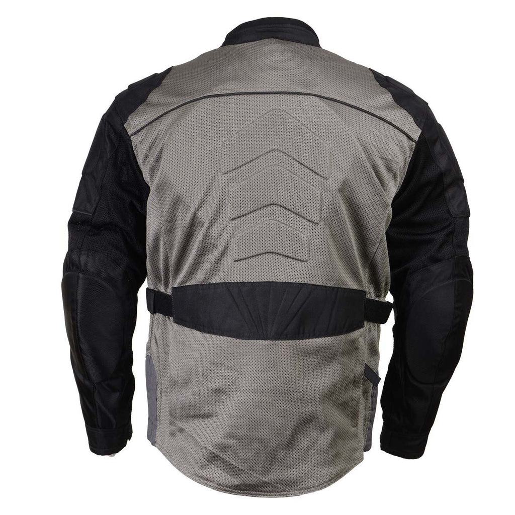 Milwaukee Leather Men's Venture Dark Grey/Black Textile Motorcycle Jacket w/ CE Armor - MPM17032