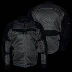 Milwaukee Leather Men's Venture Dark Grey/Black Textile Motorcycle Jacket w/ CE Armor - MPM17032