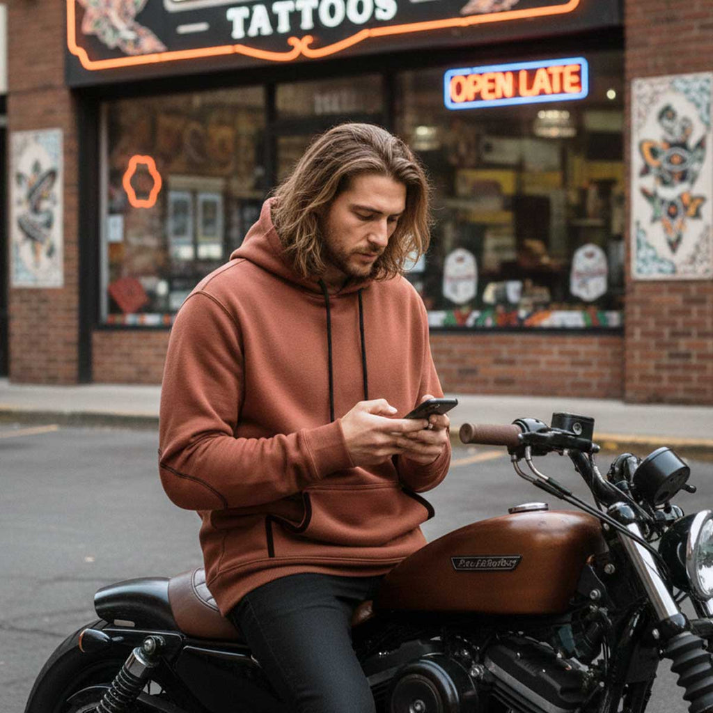 Milwaukee Leather Men's Streetguard Riding Hoodie - Aramid Reinforced with CE Shoulder and Elbow Armor