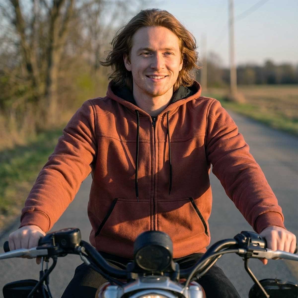 Milwaukee Leather Men's Streetguard Riding Hoodie - Aramid Reinforced with CE Shoulder and Elbow Armor