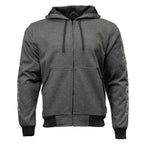 Milwaukee Leather Men's Bare Bones Charcoal Reflective Skull CE Armored Riding Hoodie, Shoulder & Elbow Armor - MPM1799