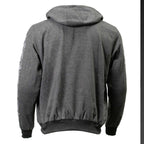 Milwaukee Leather Men's Bare Bones Charcoal Reflective Skull CE Armored Riding Hoodie, Shoulder & Elbow Armor - MPM1799