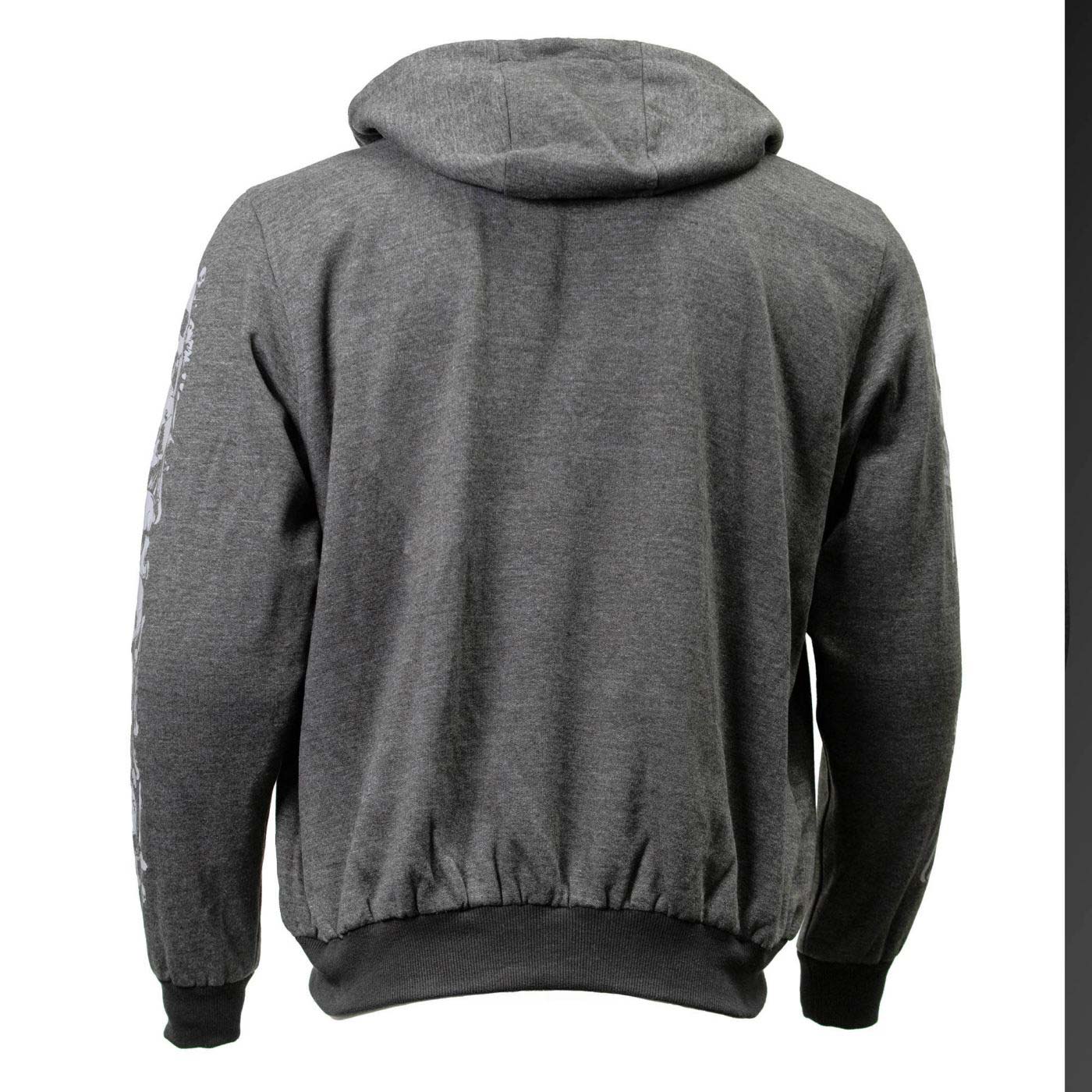Milwaukee Leather Men's Bare Bones Charcoal Reflective Skull CE Armored Riding Hoodie, Shoulder & Elbow Armor - MPM1799