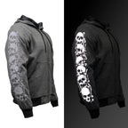 Milwaukee Leather Men's Bare Bones Charcoal Reflective CE Armored Riding Hoodie, Shoulder-Elbow Armor - MPM1798