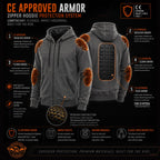 Milwaukee Leather Men's Streetguard Riding Hoodie - Aramid Reinforced with CE Shoulder and Elbow Armor