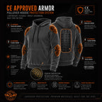 Milwaukee Leather Men's Streetguard Riding Hoodie - Aramid Reinforced with CE Shoulder and Elbow Armor