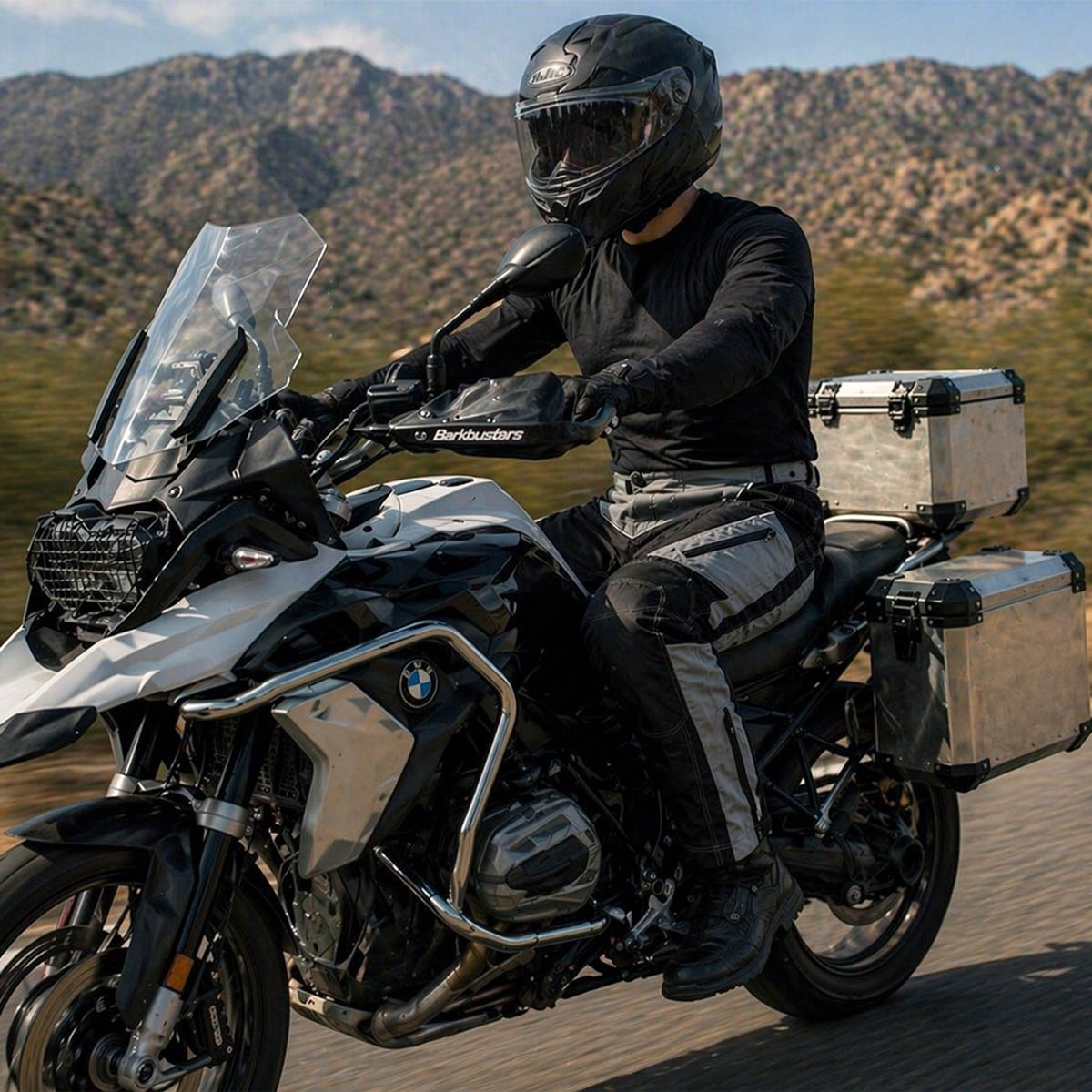 Milwaukee Leather MPM5730 Men's Black and Grey Tri-Tex Fabric Motorcycle Rider Pants w/ CE Armor Protection