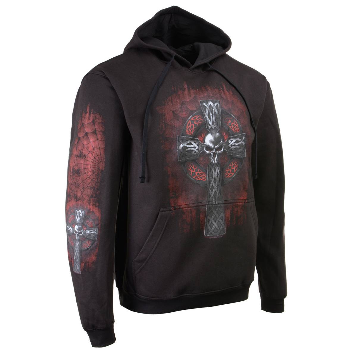 Milwaukee Leather MPMH118000 Men’s ‘Celtic Cross Pocket’ Black Hoodie