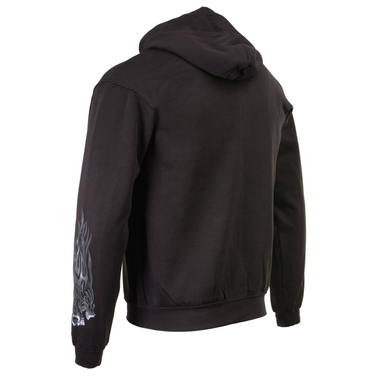 Milwaukee Leather MPMH118001 Men’s ‘Head Butt Skulls’ Black Hoodie with Zipper Closure - Medium