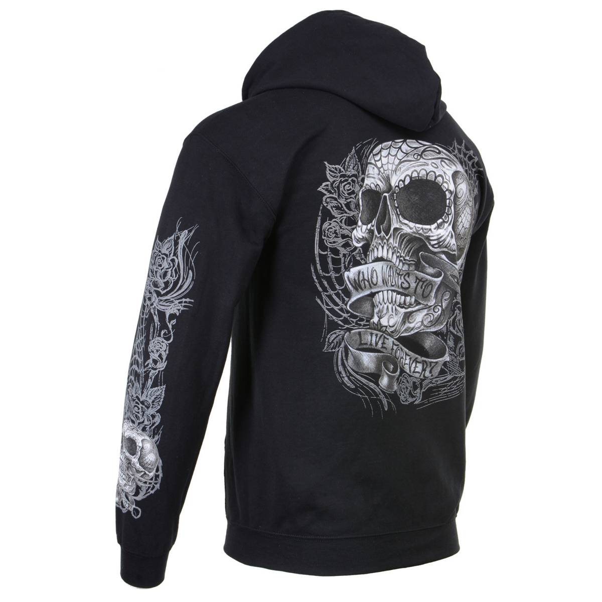 Milwaukee Leather MPMH118004 Men’s ‘Sweet Demise’ Black Hoodie with Zipper Closure