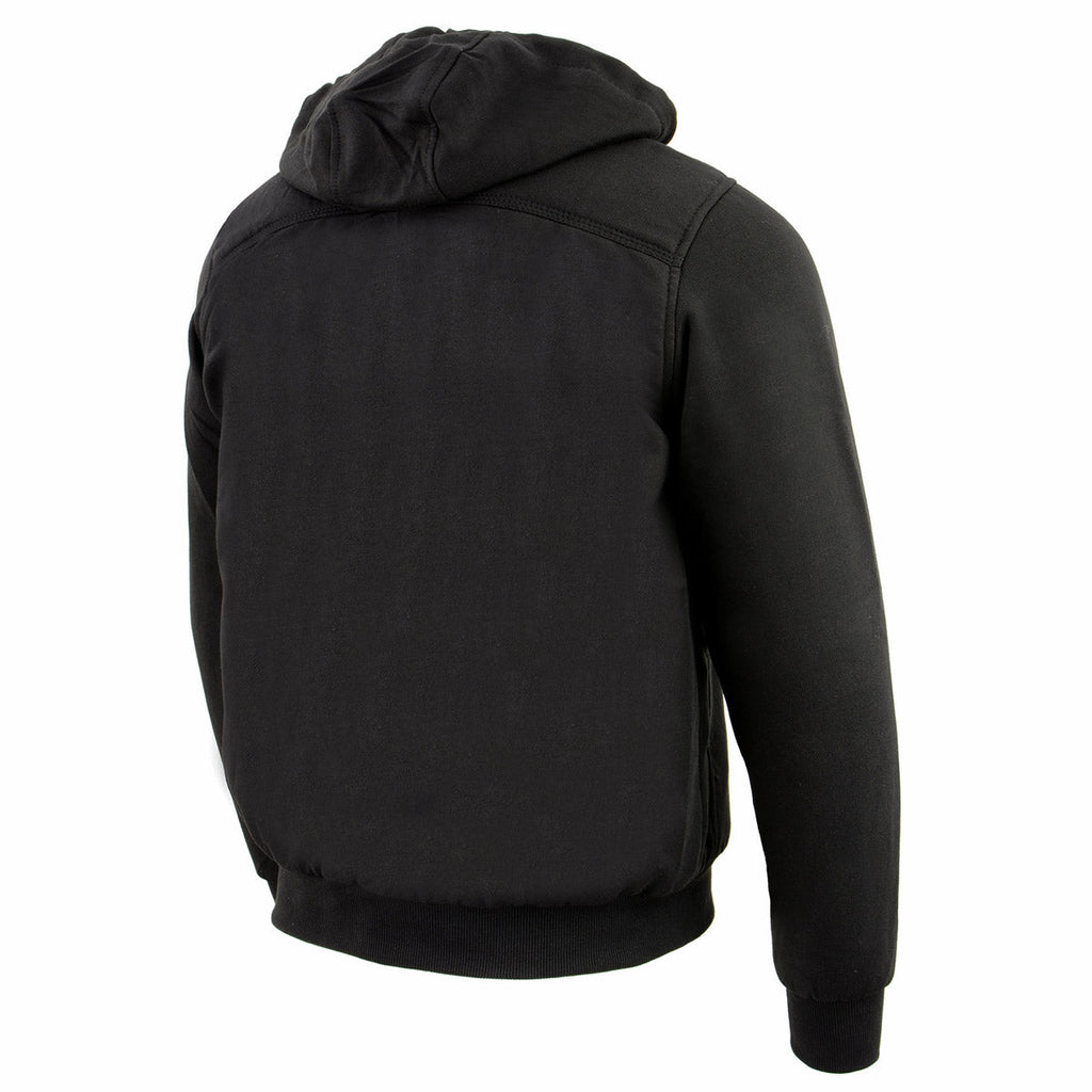 Nexgen Heat MPM1713 Men's Black 'Fiery' Heated Hoodies - Front Zipper Textile Heated Jacket for Winter w/Battery Pack
